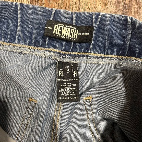 REWASH Juniors Super High Rise Boyfriend Pull-On Denim Shorts Tie waist Small - Picture 8 of 9